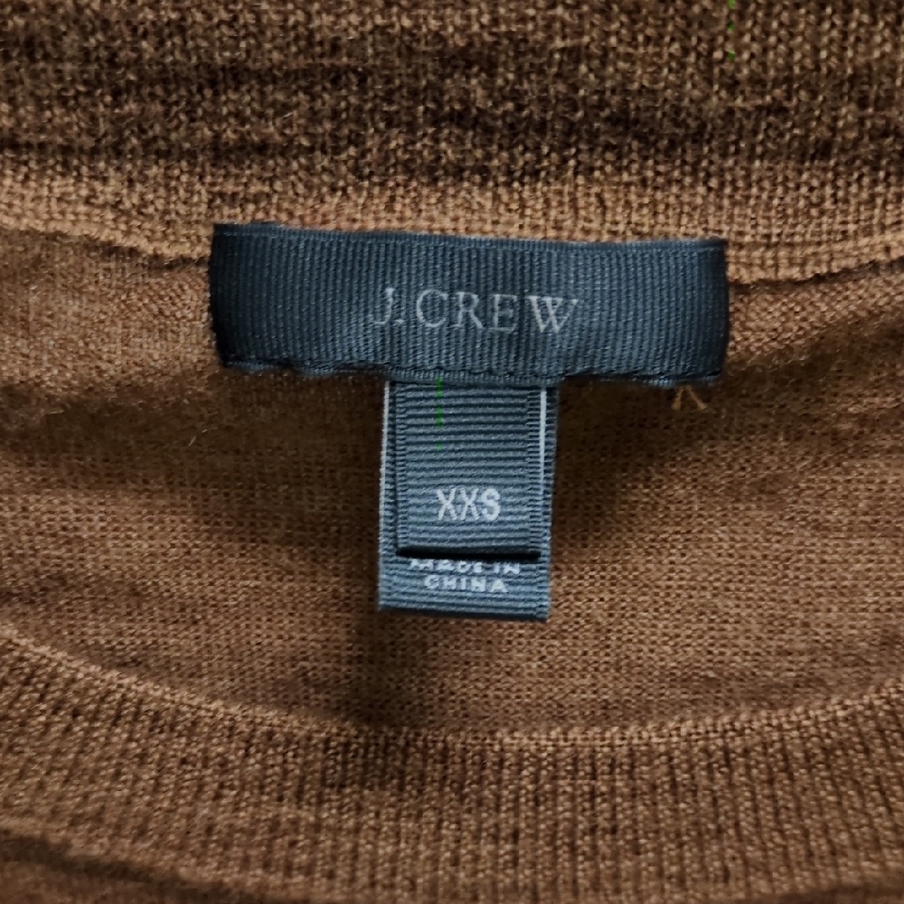 J. Crew Chocolate Brown 100% Merino Wool Sweater, XXS - Picture 2 of 5